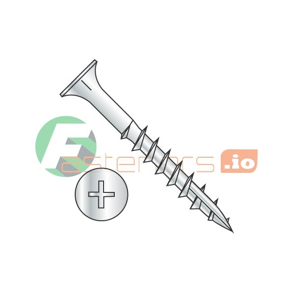 Newport Fasteners Wood Screw, #10, 1 in, Zinc Plated Steel Flat Head Phillips Drive, 6000 PK 945549 - main